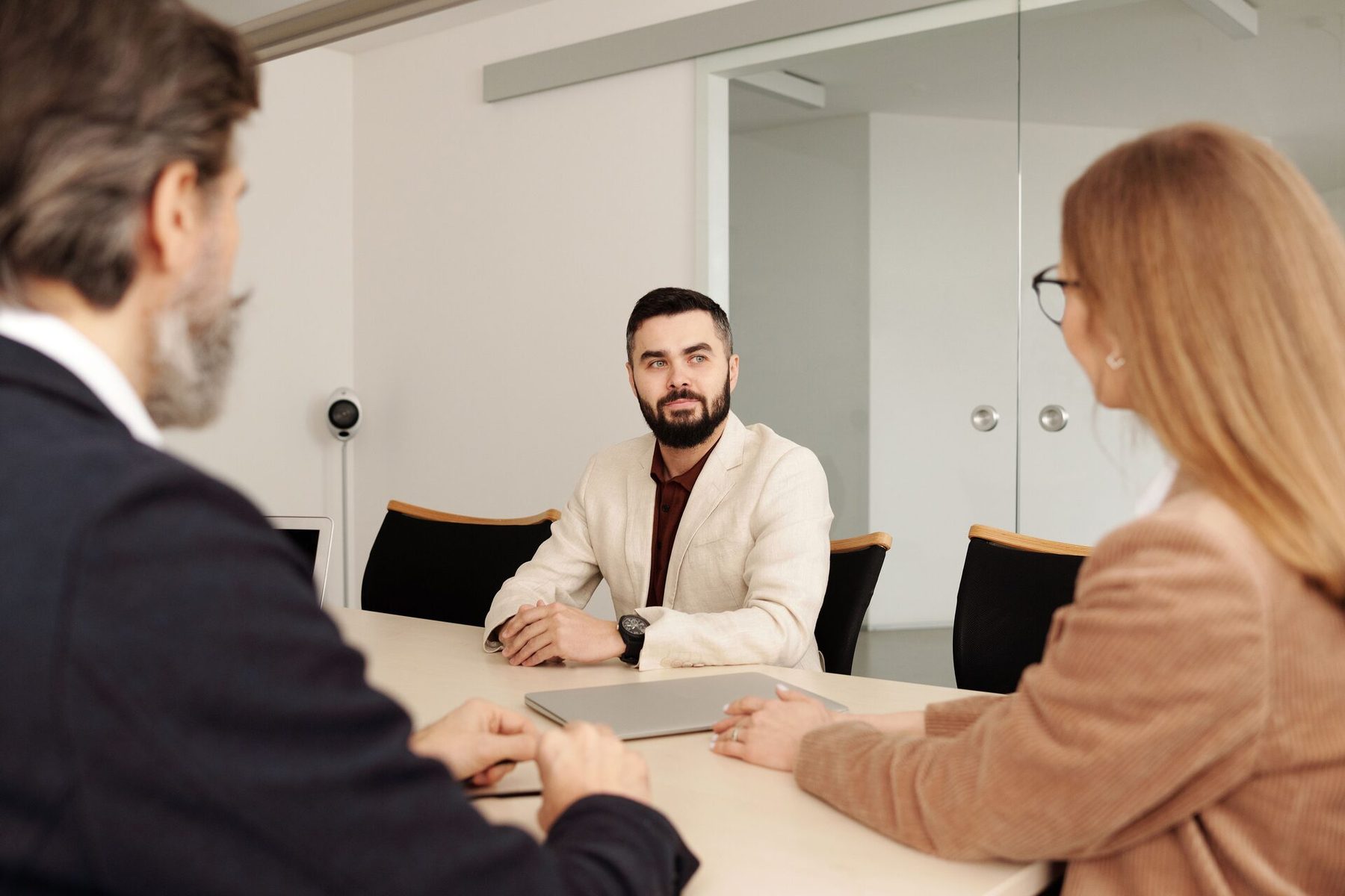 A candidate in an interview at Prime Partners